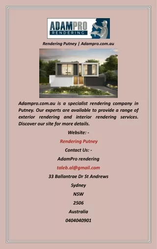 Rendering Putney  Adampro.com