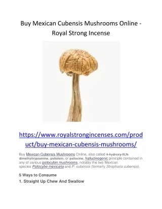 Buy Mexican Cubensis Mushrooms Online