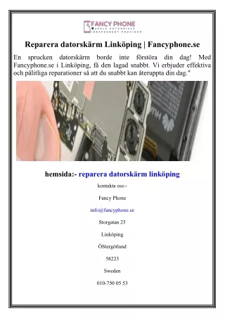 Reparera datorskärm Linköping  Fancyphone.se