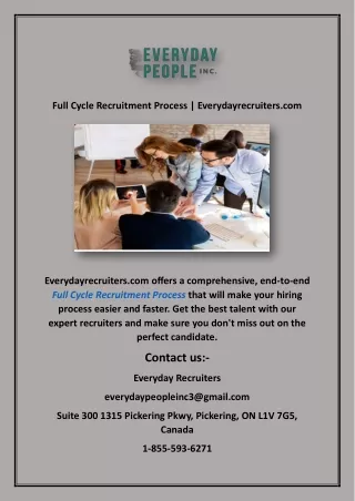 Full Cycle Recruitment Process | Everydayrecruiters.com