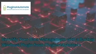 Simplify Your Data Management with a Backup Windows Plugin from Plugins4Automate