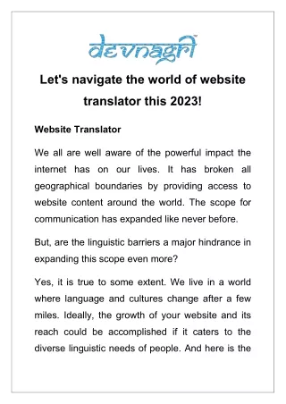 Let's navigate the world of website translator this 2023!