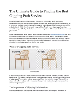 Best Clipping Path Service