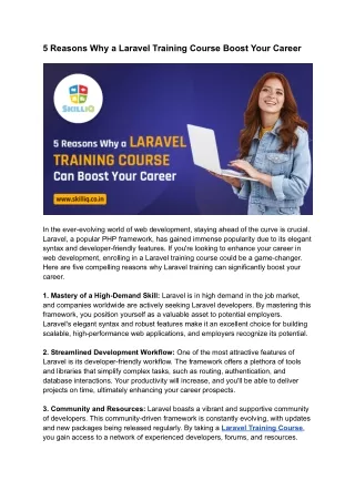 Laravel Course Training Institute in Ahmedabad