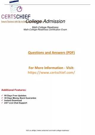 Latest Math-College-Readiness Updated Questions Answers PDF Dumps