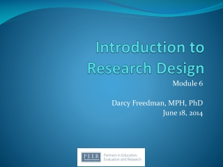Introduction to Research Design