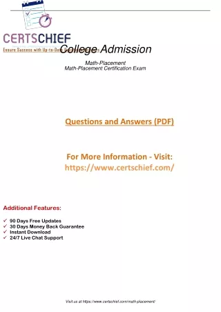 Latest Math-Placement Updated Questions Answers PDF Dumps