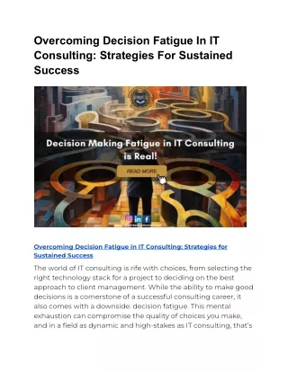 Overcoming Decision Fatigue In IT Consulting_ Strategies For Sustained Success