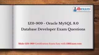 1Z0-909 - Oracle MySQL 8.0 Database Developer Exam Questions