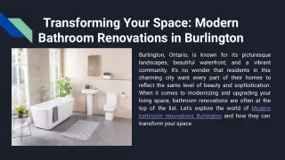 Modern bathroom renovations Burlington