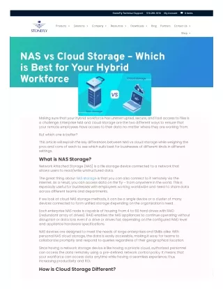 NAS vs. Cloud Storage: Choosing the Right Data Solution