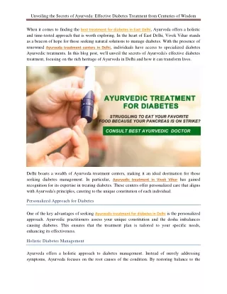 Unveiling the Secrets of Ayurveda Effective Diabetes Treatment from Centuries of Wisdom
