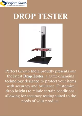 Drop tester | Perfect Group India