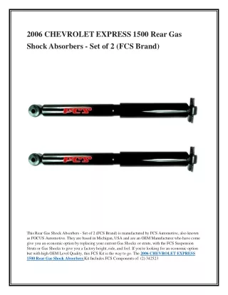 2006 CHEVROLET EXPRESS 1500 Rear Gas Shock Absorbers - Set of 2 (FCS Brand)