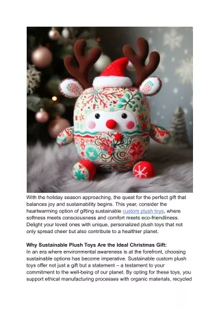 Cuddly Gifts_ Sustainable Custom Plush Toys for an Eco-Friendly Christmas