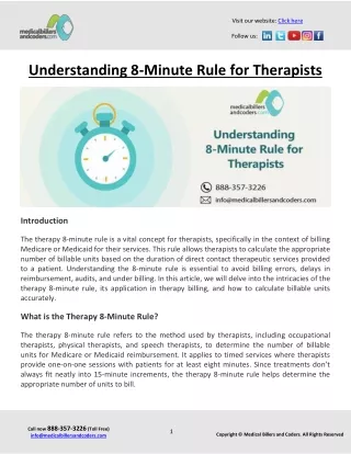 Understanding 8-Minute Rule for Therapists