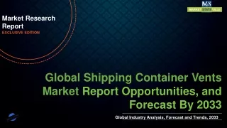 Shipping Container Vents Market is Projected to Reach at A CAGR of 11.7% from to 2033