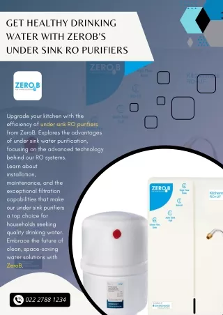 Get Healthy Drinking Water with ZeroB's Under Sink RO Purifiers