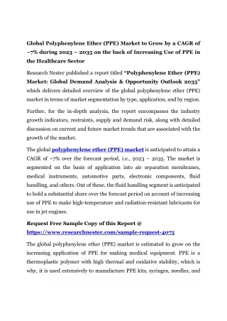 Polyphenylene Ether (PPE) Market