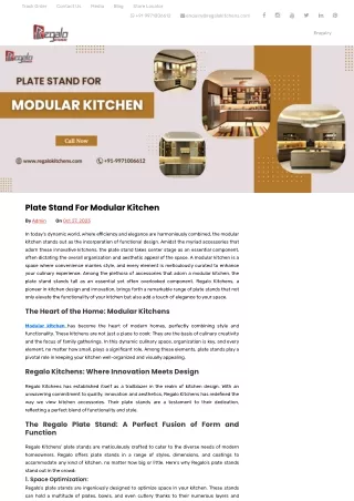 Plate Stand For Modular Kitchen