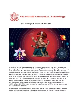 Best Astrologer in indiranagar, Bangalore