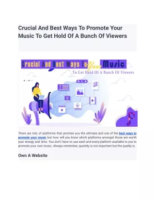 Crucial And Best Ways To Promote Your