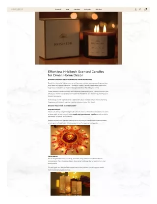 Effortless Hrisikesh Scented Candles for Diwali Home Décor