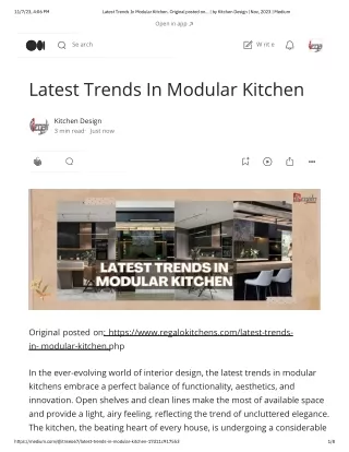 Latest Trends In Modular Kitchen