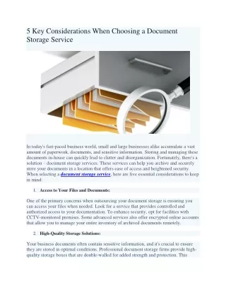 5 Key Considerations When Choosing a Document Storage Service