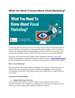 What You Need To Know About Visual Marketing