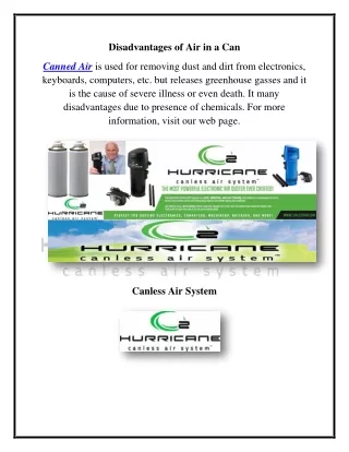 Disadvantages of Air in a Can, canlessair