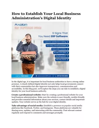How to Establish Your Local Business Administration's Digital Identity