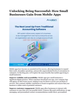 Unlocking Being Successful How Small Businesses Gain from Mobile Apps