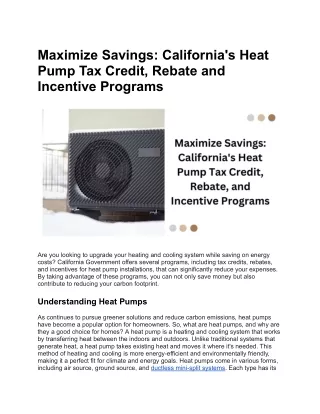 Heat Pump Tax Credit