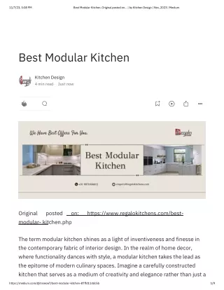 Best Modular Kitchen