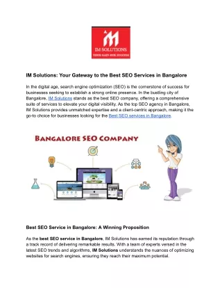 IM Solutions_ Your Gateway to the Best SEO Services in Bangalore