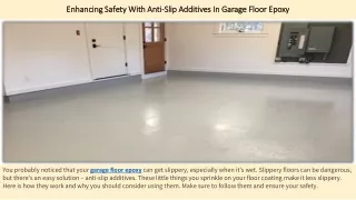 Enhancing Safеty With Anti-Slip Additivеs In Garagе Floor Epoxy