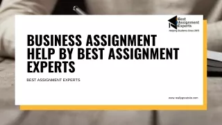 Business Assignment Help by Best Assignment Experts