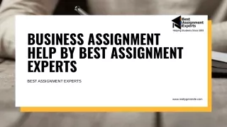 Business Assignment Help by Best Assignment Experts