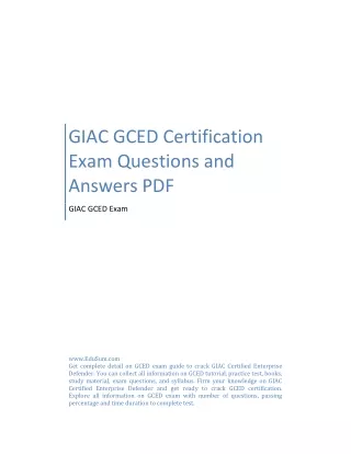 GIAC GCED Certification Exam Questions and Answers PDF