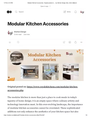 Modular Kitchen Accessories