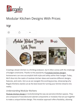 Modular Kitchen Designs With Prices