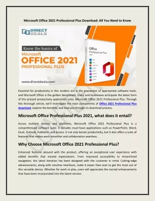 Microsoft Office 2021 Professional Plus Download: All You Need to Know