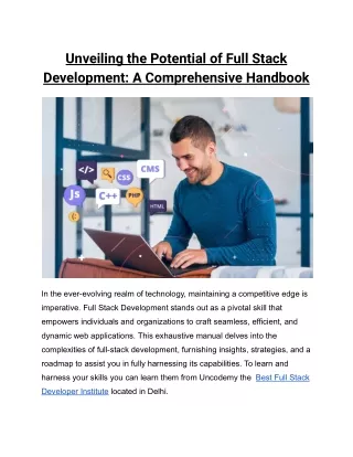 Unveiling the Potential of Full Stack Development_ A Comprehensive Handbook