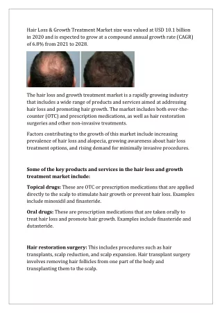 Hair Loss & Growth Treatment Market