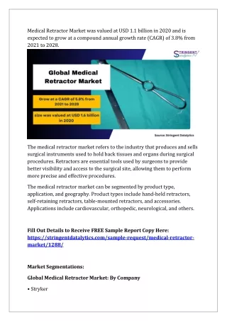 Medical Retractor Market was valued at USD 1