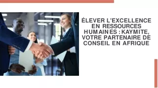 Excellence en Ressources Humaines Votre Cabinet de Conseil en Afrique