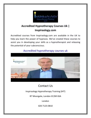 Accredited Hypnotherapy Courses Uk | Inspiraology.com