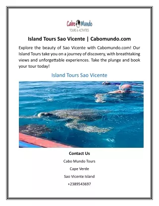 Island Tours Sao Vicente  Cabomundo