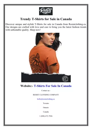 Trendy T-Shirts for Sale in Canada